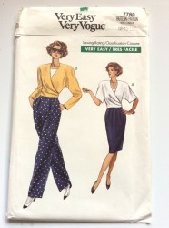 7760 VOGUE VERY EASY WRAP JACKET BACK BELT, PANTS, SKIRT PATTERN 14-18 UNCUT 